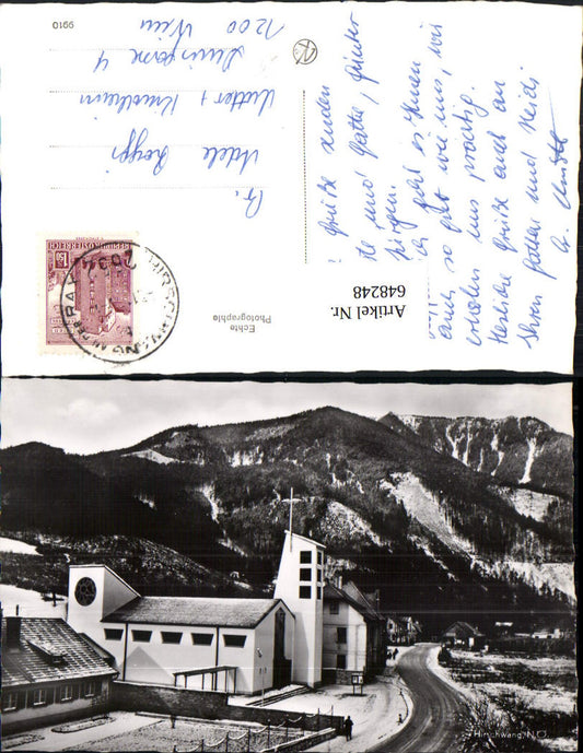 648248, Photo Ak Hirschwang Winter view Church Reichenau an der Rax