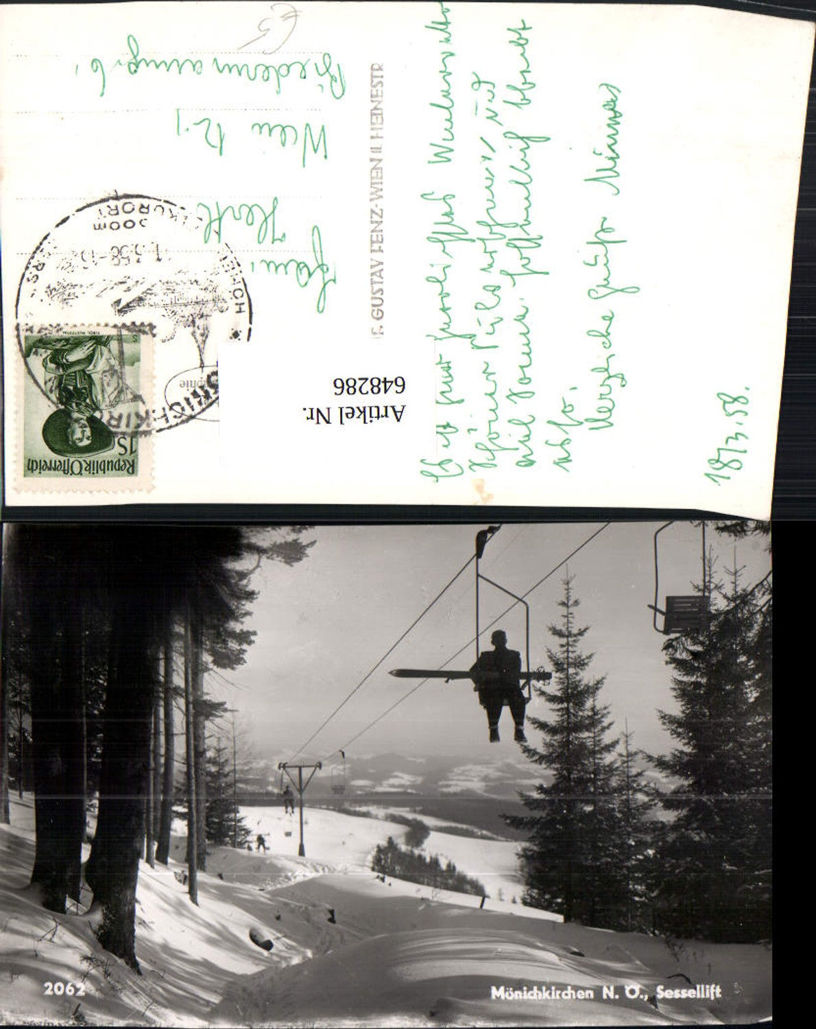 648286,Foto Ak Mönichkirchen Sessellift Wintersport