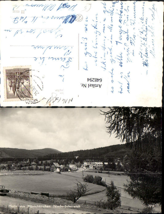 648294,Foto Ak Motiv v. Mönichkirchen Ansicht m. Alpenhotel Lang