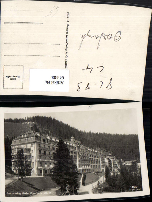 648300,Foto Ak Semmering Hotel Panhans