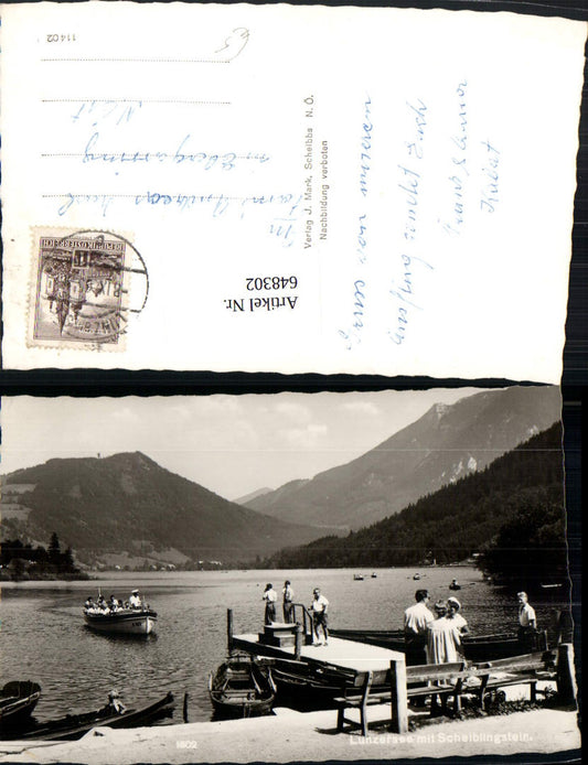 648302,Foto Ak Lunzersee m. Scheiblingstein Schiff Boote Lunz a. See