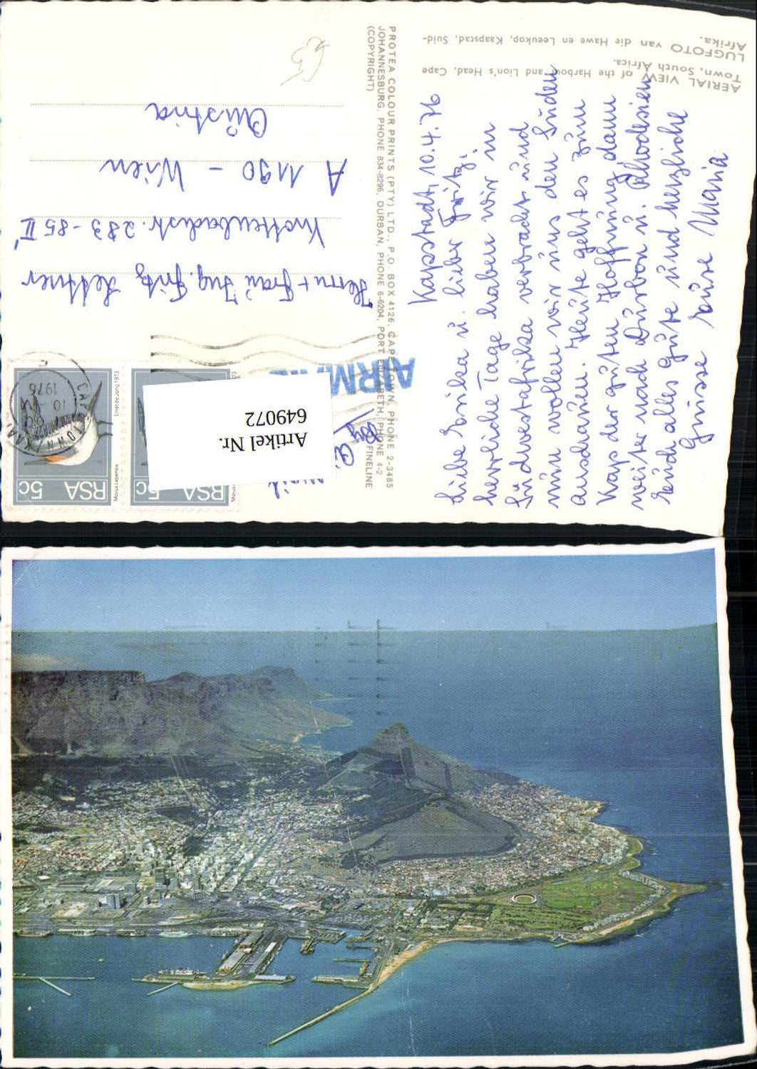 649072,Aerial View Harbour and Lions Head Cape Town South Africa Südafrika