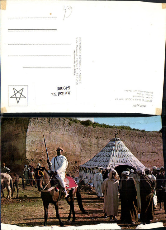 649088,Jinete Marroqui Genet marocain Maroc Rider Marokkanischer Reiter Marokko Volkstypen