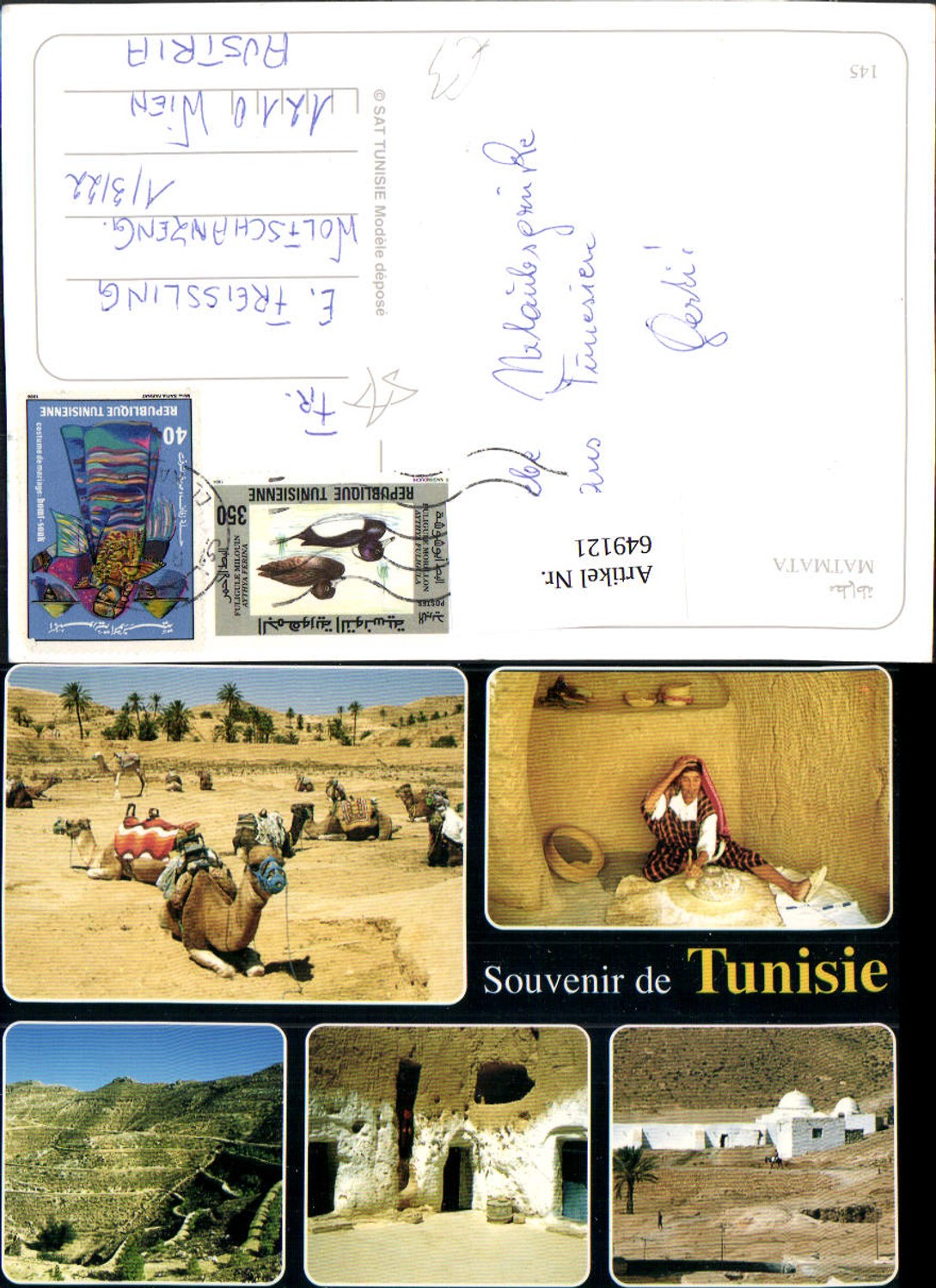 649121,Mehrbild Ak Matmata Souvenir de Tunisie Tunesien Kamel