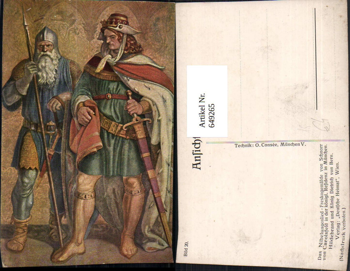 649265,Künstler Ak Schnorr v. Carolsfeld Hildebrand u. König Dietrich von Bern Nibelungenlied
