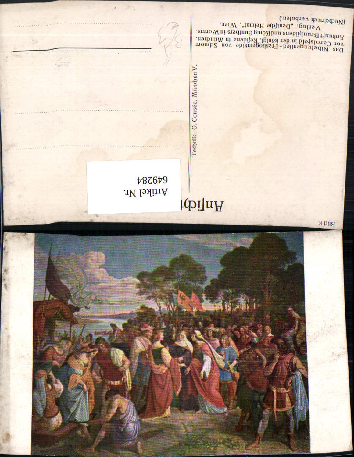 649284,Künstler Ak Schnorr v. Carolsfeld Ankunft Brunhildens u. König Gunthers Nibelungenlied