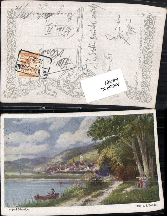 649567,tolle Künstler AK Leopold Schweiger Stein an der Donau b. Krems pub Heimat-Kunst Saska 71