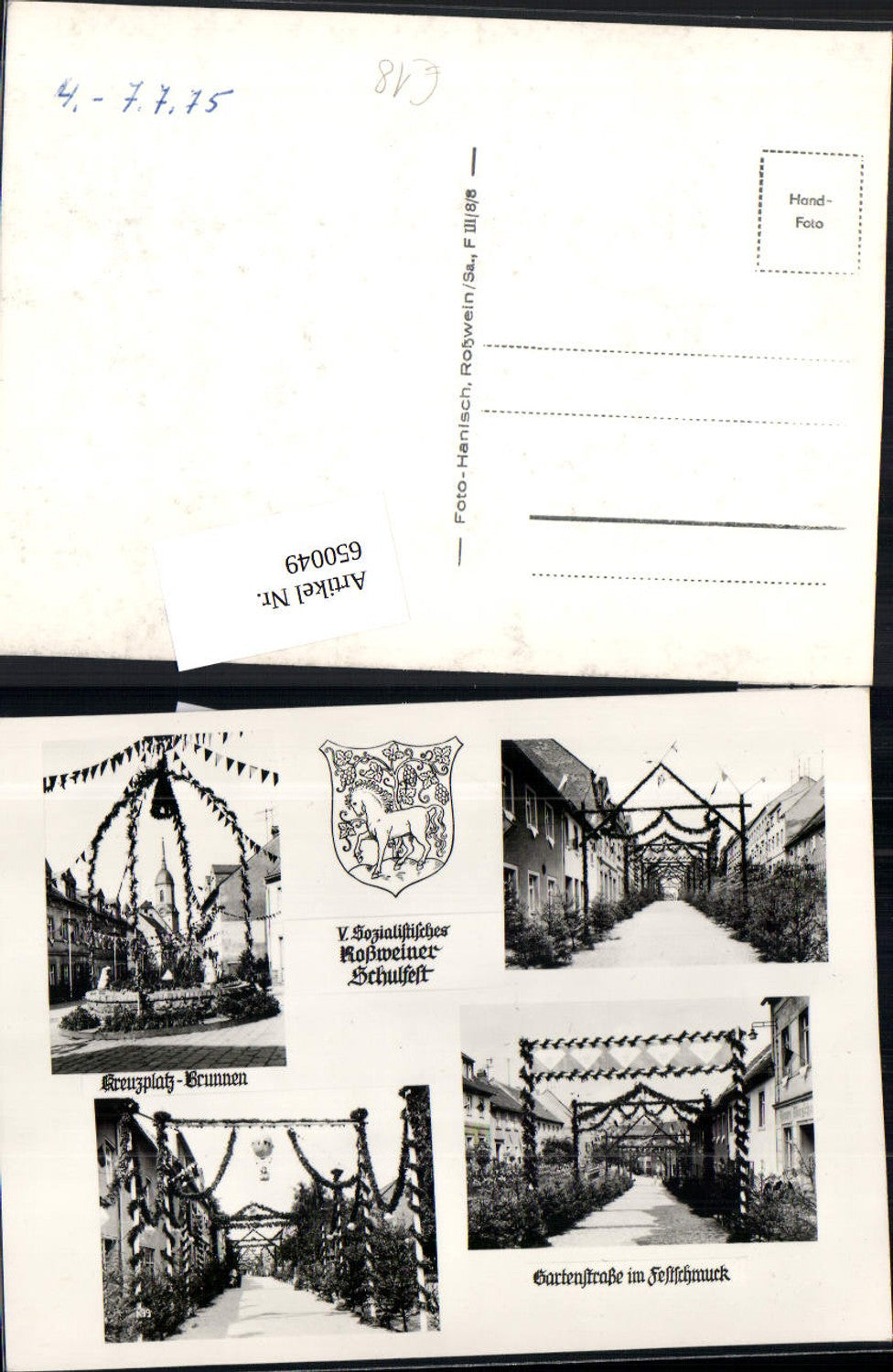 seltene AK Sozialistisches Roßweiner Schulfest SPD Sozialismus Roßwein Sachsen