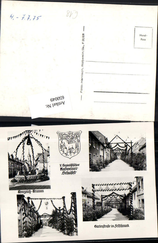 seltene AK Sozialistisches Roßweiner Schulfest SPD Sozialismus Roßwein Sachsen