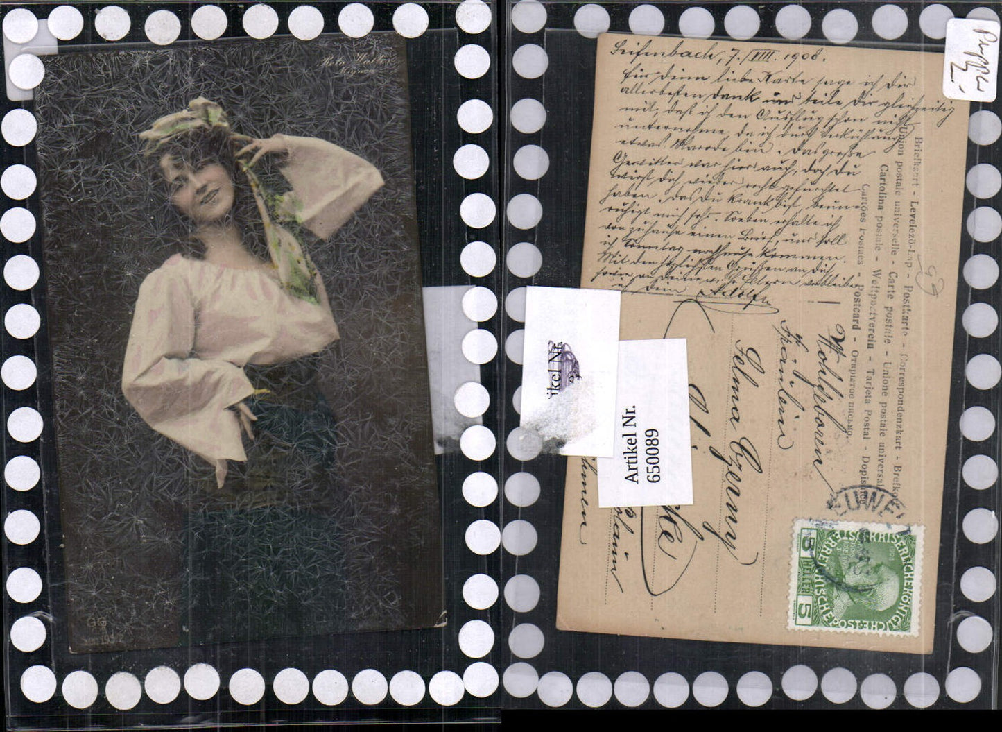 650089,Foto-AK Schnee Schneeimitation Reta Walter Mignon Roma Sinti Schauspielerin