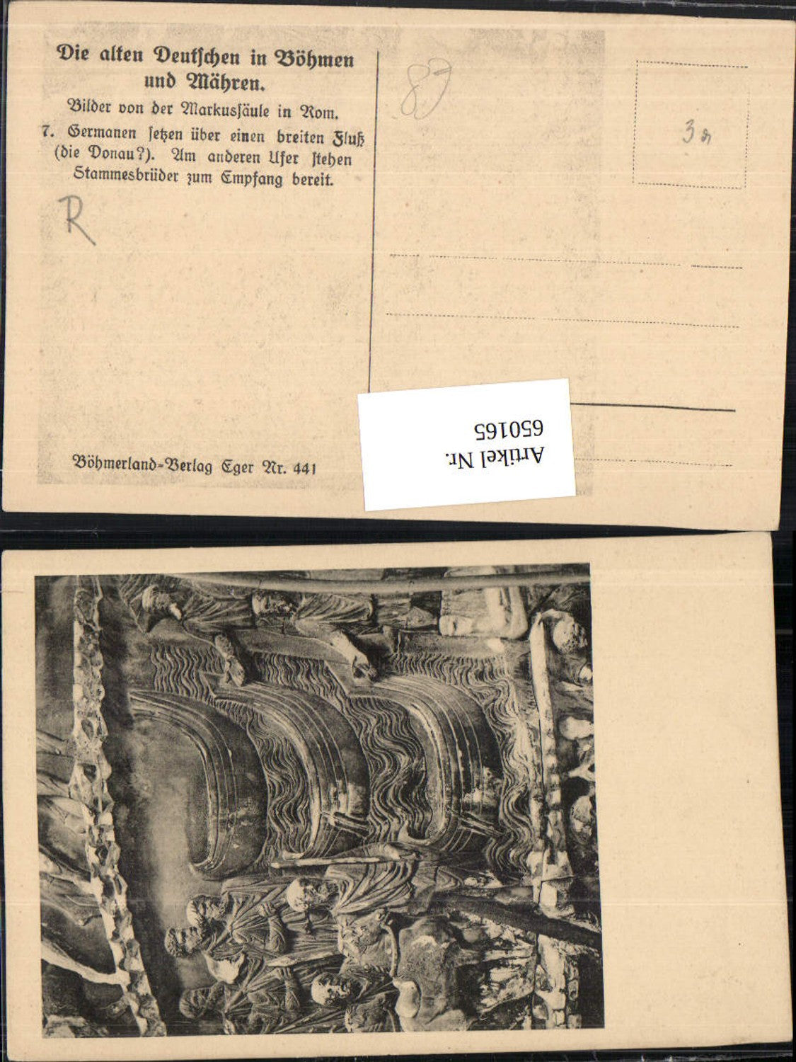 650165,Böhmerland Verlag Eger Cheb Die Alten Deutschen in Böhmen Mähren Markussäule Rom