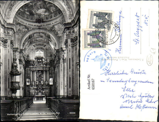 650167,Foto Ak Wallfahrtskirche Sonntagberg Hochaltar Altar Kirche Inneres