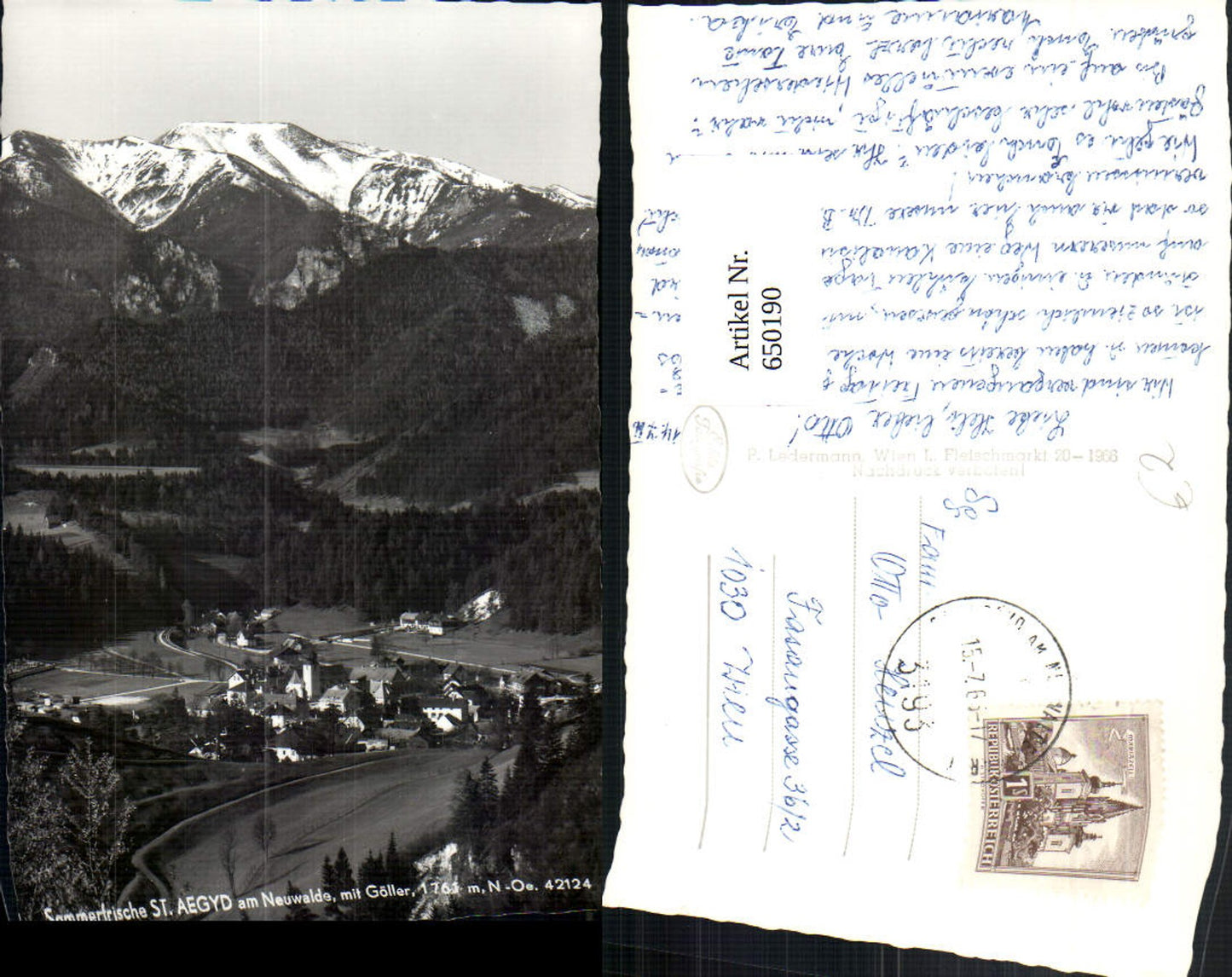 650190,Foto Ak St. Aegyd am Neuwalde mit Göller