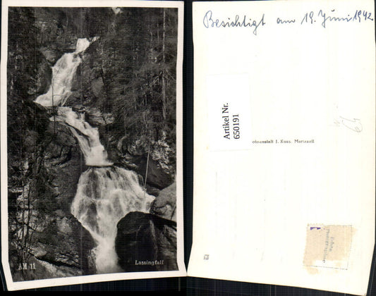 650191,Foto Ak Lassingfall Wasserfall Langseitenrotte Annaberg Nö