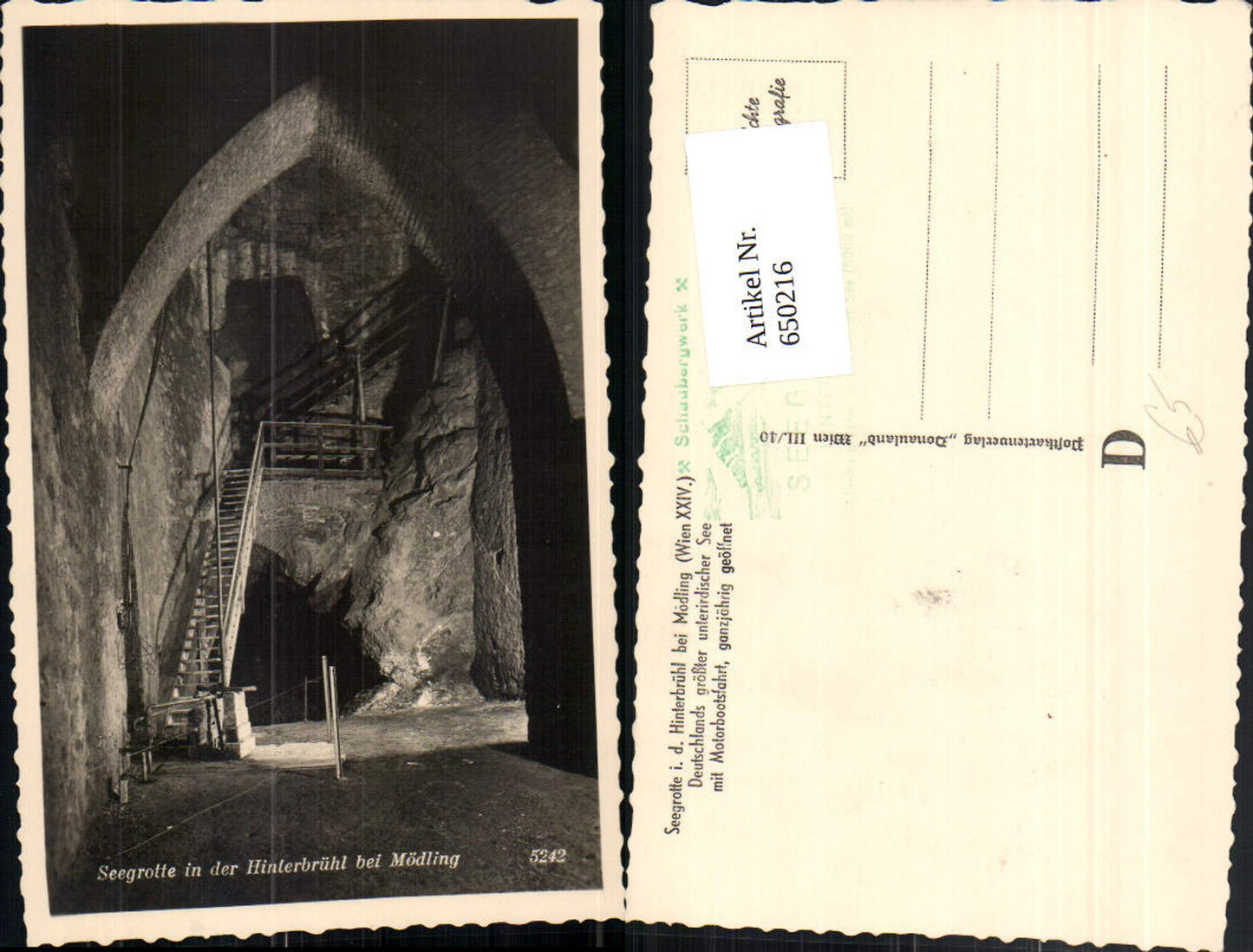 650216,Foto Ak Seegrotte Hinterbrühl b. Mödling