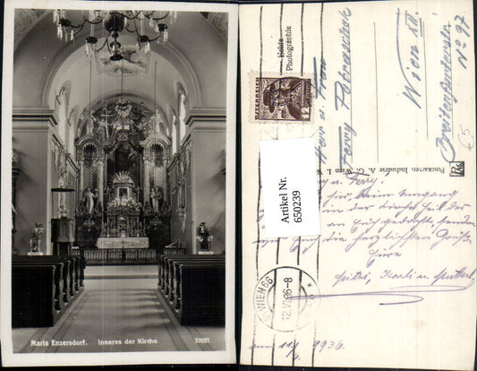 650239,Foto Ak Maria Enzersdorf Inneres der Kirche