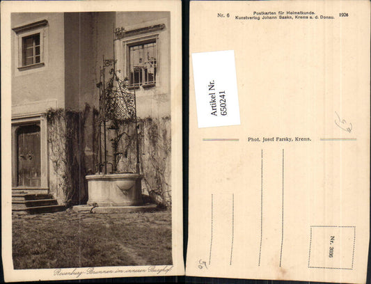 650241,Rosenburg Brunnen im inneren Burghof Rosenburg-Mold