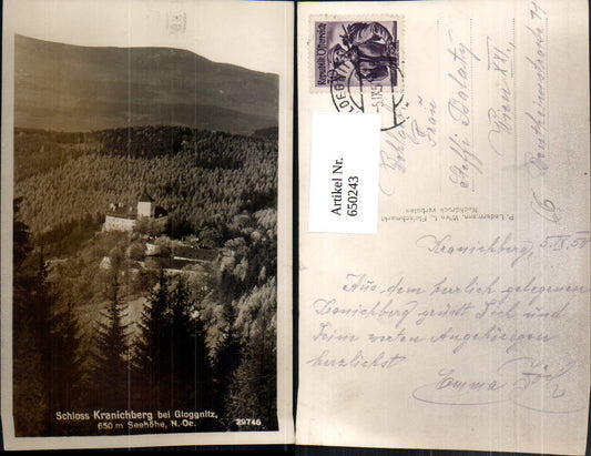 650243,Foto Ak Schloss Kranichberg b. Gloggnitz Kirchberg am Wechsel