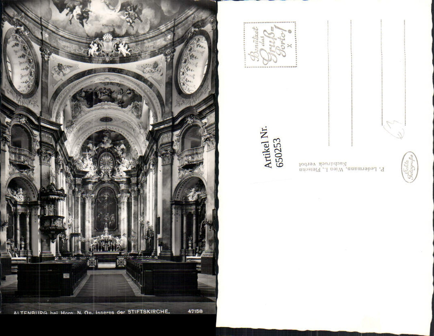 650253,Foto Ak Altenburg b. Horn Inneres d. Stiftskirche