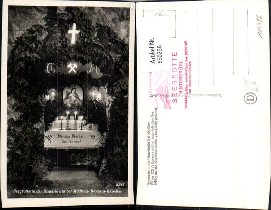650256,Foto Ak Seegrotte Hinterbrühl b. Mödling Barbara-Kapelle