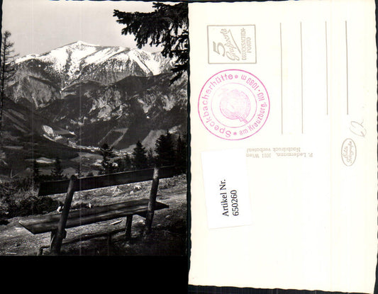 650260,Foto Ak Breitenstein Blick v. d. Speckbacherhütte a. Kreuzberg geg. Schneeberg