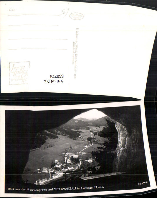650274,Foto Ak Blick aus d. Herrengrotte Schwarzau im Gebirge