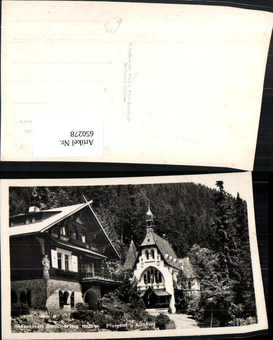 650278,Foto Ak Semmering Pfarrhof u. Kircherl