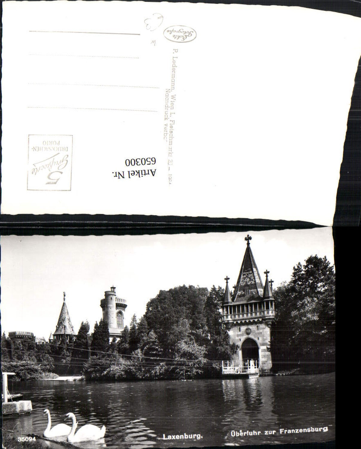 650300,Foto Ak Laxenburg Überfuhr zur Franzensburg Schwan