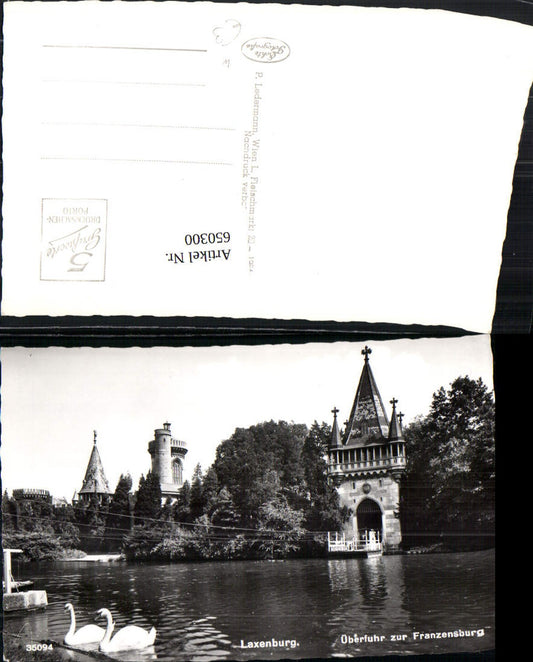 650300,Foto Ak Laxenburg Überfuhr zur Franzensburg Schwan