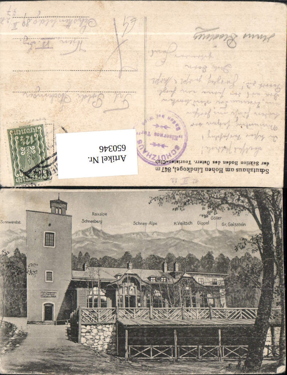 650346,Schutzhaus Hohen Lindkogel Alland