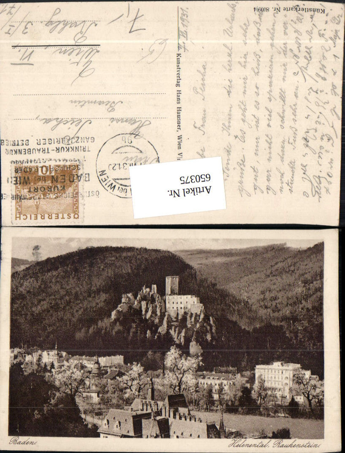 650375,Baden Helenental Ruine Rauhenstein