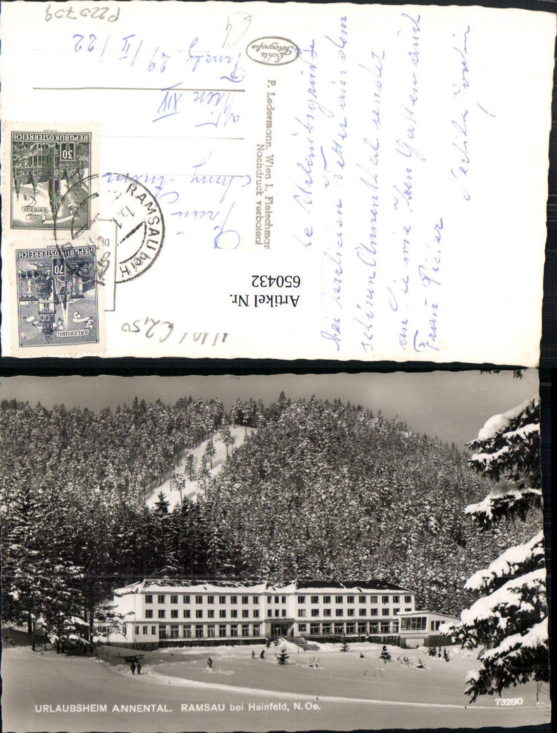 650432,Foto Ak Urlaubsheim Annental Ramsau b. Hainfeld Winteransicht