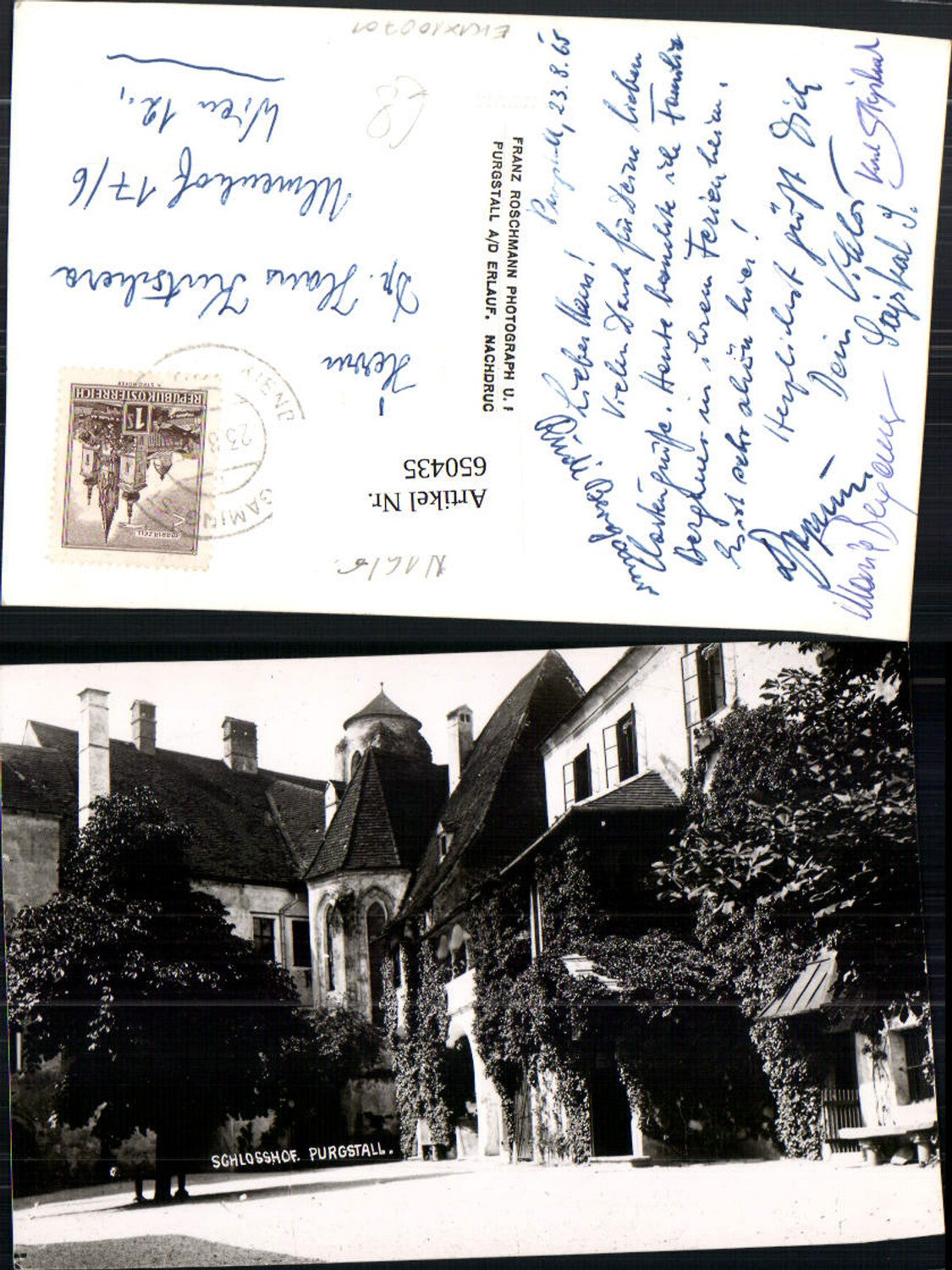 650435,Foto Ak Schlosshof Purgstall Purgstall an der Erlauf