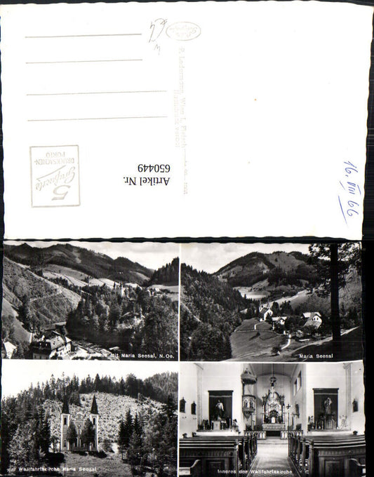 650449,Mehrbild Ak Ybbsitz Schwarzois Wallfahrtskirche Maria Seesal Inneres u. Ansicht