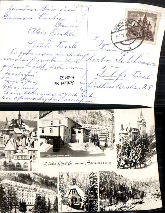 650452,Mehrbild Ak Semmering Südbahn-Hotel Kircherl Kurhaus Winteransichten