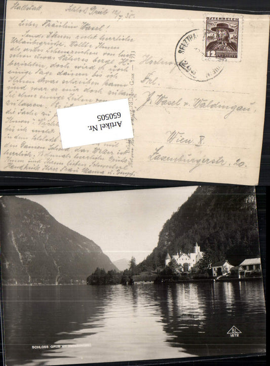 650505,Schloss Grub am Hallstättersee Hallstatt Bahnpost Zug Selzthal Zug 265