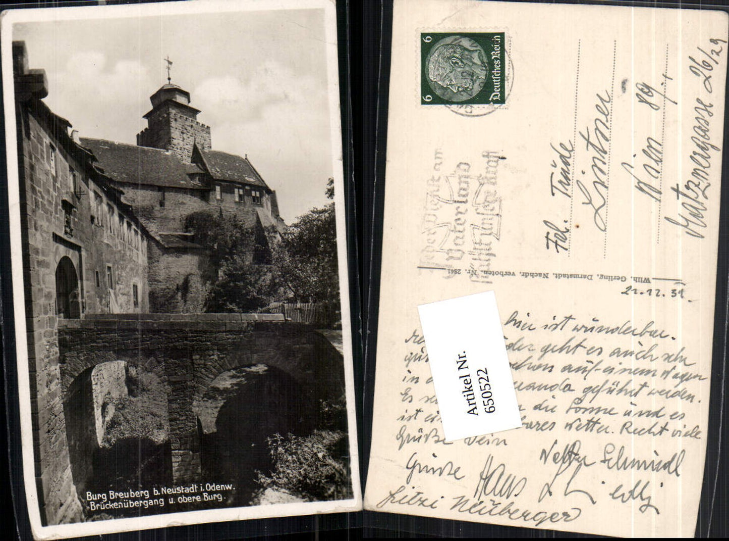 650522,Burg Breuberg b. Neustadt im Odenwald Otzberg Hainstadt Brückenübergang Brücke