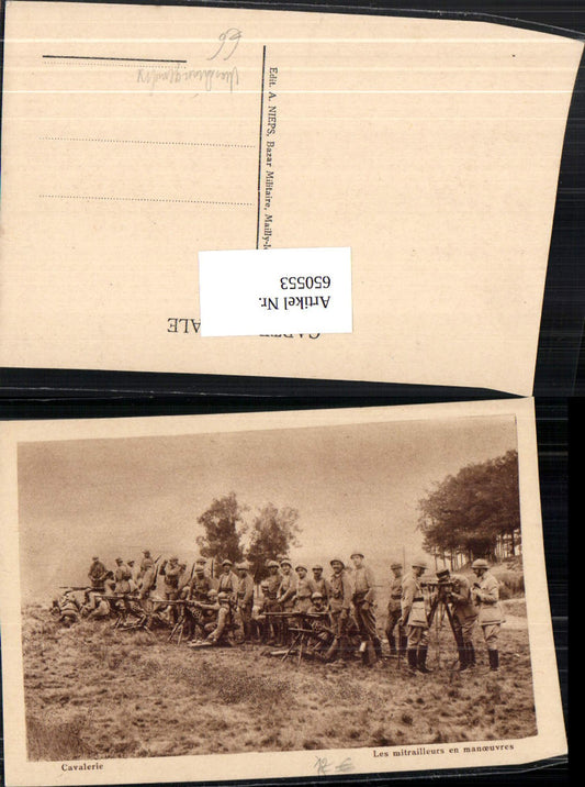650553,Cavalerie Soldaten MG Maschinengewehr Übung Frankreich Kavallerie Waffen