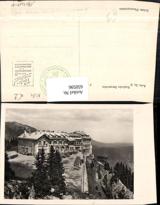650596,Foto Ak Raxbahn Bergstation Hirschwang Reichenau an der Rax