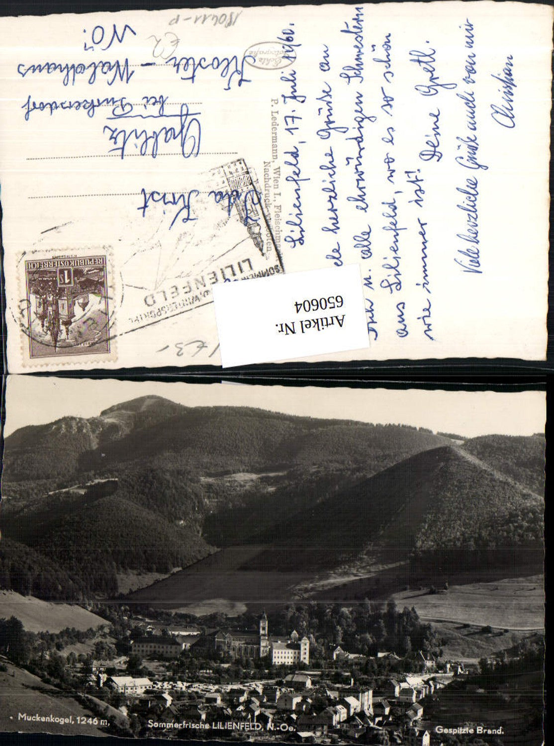 650604,Foto Ak Lilienfeld Muckenkogel Gespitzte Brand