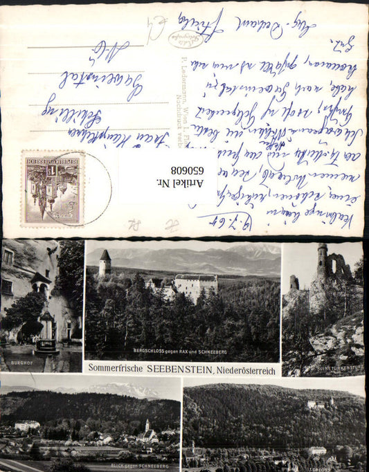 650608,Mehrbild Ak Seebenstein Burghof Bergschloss Schloss