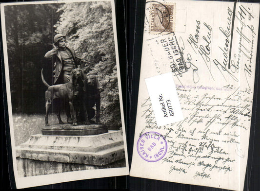650773,Bad Ischl Jagdgruppe Kaiserlichen Park Dackel Skulptur pub Franz Hofer Fotograf