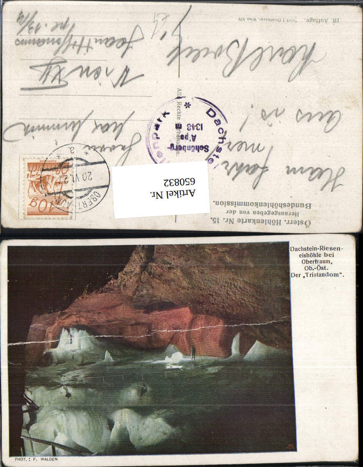 650832,Dachstein Rieseneishöhle Höhle Höhlenkarte 15 Obertraun