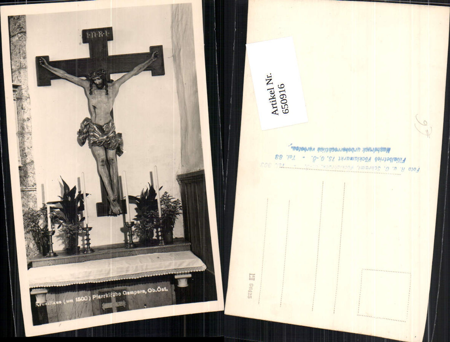 650916,Foto-AK Gampern Kreuz Kirche