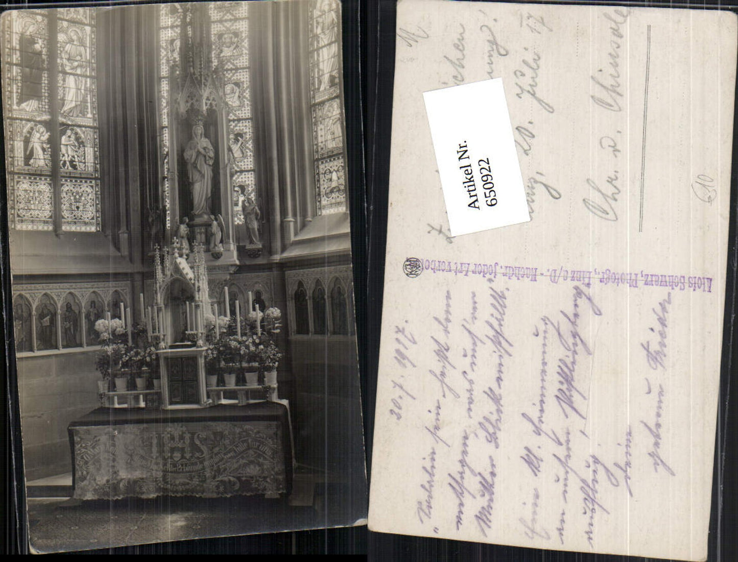 650922,Foto-AK Linz an der Donau Altar Dom pub Alois Schwarz