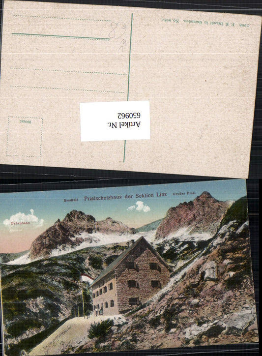 650962,Prielschutzhaus am Hohen Priel d. Sektion Linz b. Hinterstoder pub F. E. Brandt 808 c