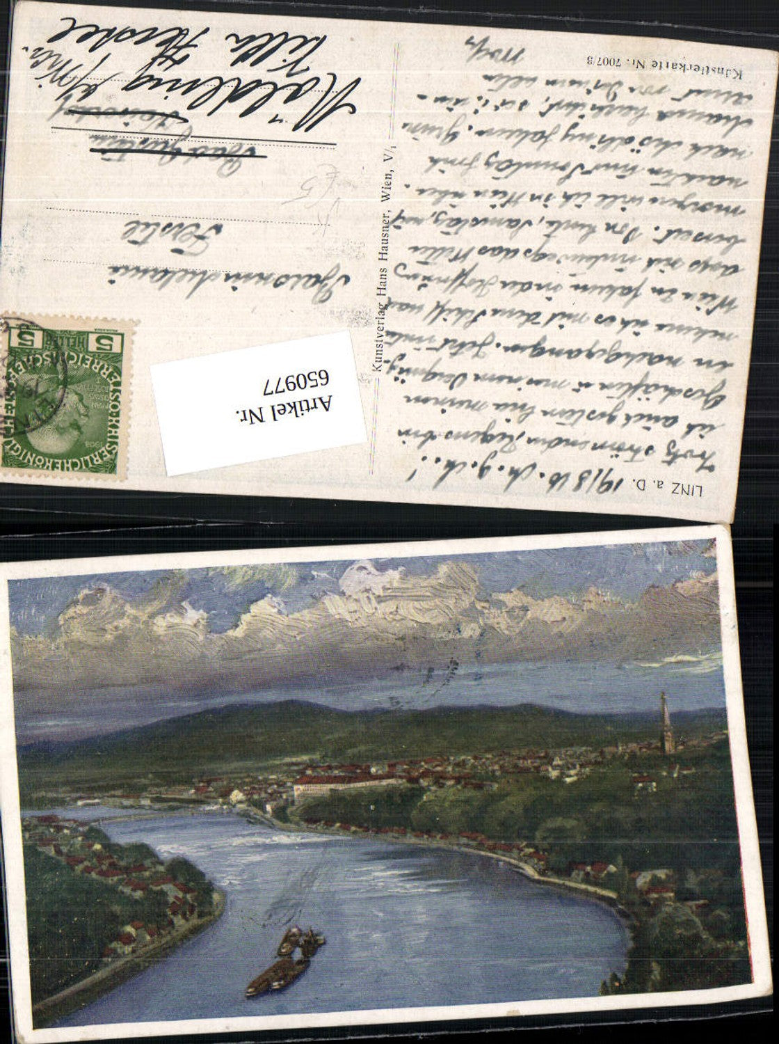 650977,Künstler AK Linz an der Donau pub Hans Hausner 7007/3