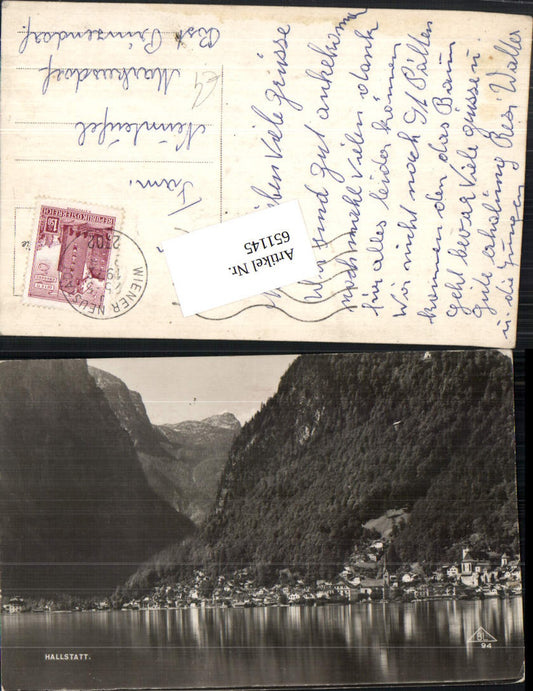 651145,Foto Ak Hallstatt Ansicht v. Wasser