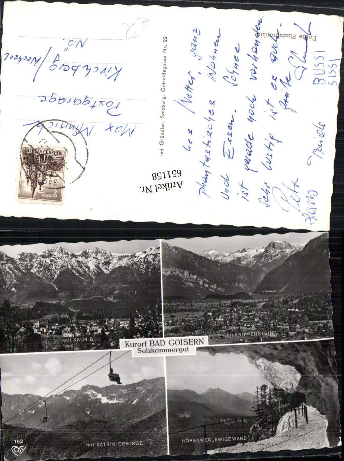 651158,Mehrbild Ak Bad Goisern Katrin-Gebirge Sessellift Ewige Wand