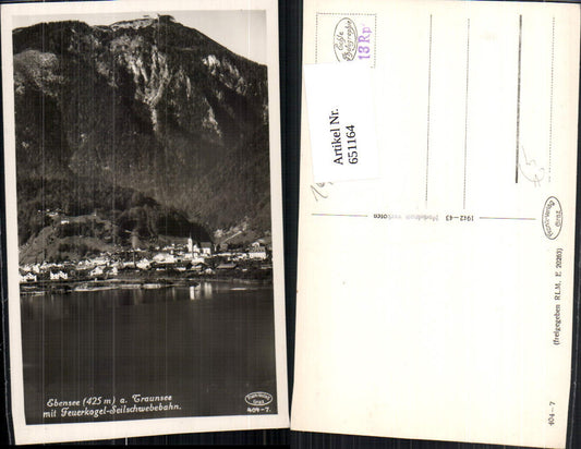 651164,Foto Ak Ebensee a. Traunsee Feuerkogel Seilschwebebahn